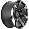Black and chrome two-tone alloy wheel with multi-spoke design and alpha one logo in matt black milled finish