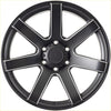Black matte-finished alpha gauntlet 2 alloy wheel with sleek multi-spoke design and silver accent trim
