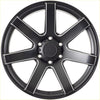 Alpha gauntlet 2 matt black milled alloy wheel with sleek multi-spoke design and silver accent trim in 20 inch size