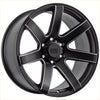 Black matte finished alpha gauntlet 2 alloy wheel with sleek multi spoke design and alpha offroad logo center