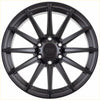 Black matte finish alpha machete alloy wheel with multi spoke design and alpha brand center cap in 20 plus 10 6139