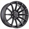 Black matte alloy wheel alpha machete 20 plus 10 with multi spoke design and alpha off road branding at center