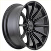 Black matte finish alloy wheel alpha machete with multi spoke design and alpha one branding at center
