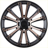 Black and bronze two-tone alpha maverick alloy wheel with multi-spoke design and alpha brand center cap in 20 +10 6114