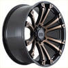 Black and bronze two-tone alpha maverick alloy wheel with bold multi-spoke design in matt black dark bronze tint