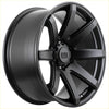 Alpha nomad matt black alloy wheel with black matte finish bold multi-spoke design and alpha one logo center
