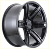 Black gloss finished alloy wheel with multi spoke design and alpha gt front logo from alpha surge gloss black 20 plus 10 6139