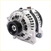 Silver aluminum alternator with black 6-groove pulley and cooling fins for ford f-150 200a 12v 2014–2017