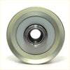 Silver metallic alternator pulley with clutch for toyota hilux 2005-2015 featuring central bearing and circular grooves