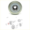 Silver metallic alternator pulley with clutch for Toyota Hilux 2005-2015 featuring hexagonal bore and sax mark