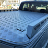 Black diamond plate aluminium truck bed liner with non-slip surface and reinforced edges for toyota hilux hard lid back side