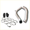 Shiny chrome aluminum intercooler piping with black rubber couplings and metal clamps for nissan gu y61 3.0l crd zd30