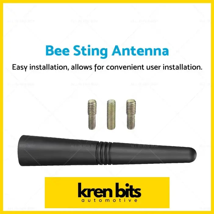 Black plastic bee sting stubby antenna with three metallic mounting screws for nissan navara d40 d23