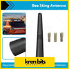 Black antenna aerial stubby bee sting with tapered design and threaded screws for nissan navara d40 d23 shown from back