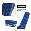 Blue aluminum alloy anti slip brake and gas pedal covers kit with black rubber inserts for toyota 4wd ute offroad