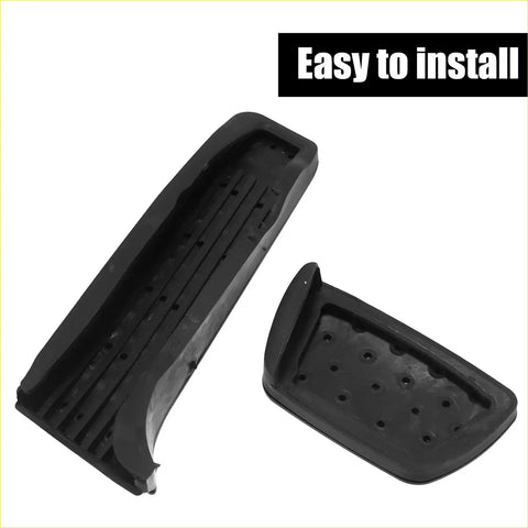 Black rubber anti slip brake and gas pedal covers with ribbed and hole patterns for toyota 4wd ute offroad use