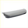 Gray upholstered armrest pro pair with textured surface and black plastic base for comfortable support