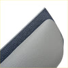 Armrests pro pair with gray and navy blue textured leather trim and smooth pebbled finish for comfortable support