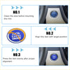 Blue auto engine start stop button cover with silver trim and white text for Toyota Crown Royal GRS21