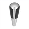 Auto gear stick shift knob for toyota 4runner in black faux leather with silver accents and textured grip