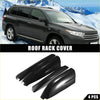Black glossy plastic roof rack end cap covers for toyota highlander 2008-2013 shown from the back side