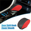 Red and black two-tone leather automatic gear shift knob cover for toyota rav4 2019-2023 with red stitching