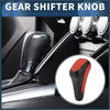 Automatic gear shift knob for toyota 4runner wrapped in red and black faux leather with a sleek ergonomic design