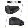 Black leatherette automatic gear shift knob with textured surface and plastic base for toyota highlander 2014-2019