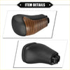 Automatic gear shift knob for toyota highlander 2014-2019 in black with wood grain and leather finish