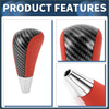 Automatic gear shifter knob for toyota 4runner 2003-2021 with red and black carbon fiber texture and chrome finish
