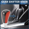 Automatic gear shifter knob for toyota 4runner 2003-2021 red and black carbon fiber with white base faux leather