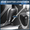 Automatic gear shifter knob for toyota alphard 200 series with black carbon fiber textured grip and metallic accent