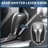 Black and silver automatic gear shifter knob with textured leather grip and polished metal for Toyota Mark X Reiz 2010-2017