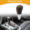 Automatic gear shifter knob for toyota prius c with brown black faux leather and glossy wood finish top