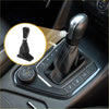 Black leather automatic gear shifter knob with silver trim and stitched cover for toyota land cruiser 2010-2017