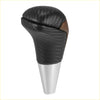 Automatic gear stick shift knob for toyota with black carbon fiber texture silver base and brown trim perfect for 4wd ute offroad