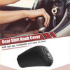 Black leather automatic gear shift knob cover with stitched detailing and circular emblem for toyota land cruiser prado