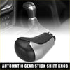 Black and silver automatic gear stick shift knob with black leather grip for toyota tacoma 2016-2023