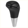 Black leather and carbon fiber automatic gear stick shift knob with silver metallic base for toyota tundra 2000-2023