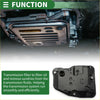 Black plastic automatic transmission filter housing with metallic slotted cover for toyota c-hr 1.2t 2016-2021