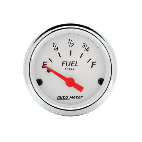 Autometer Arctic White 2-1/16in Fuel Level Gauge 0-90