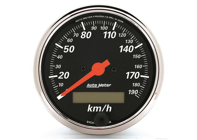 Autometer Designer Black 3-1/8in Speedometer 190KPH