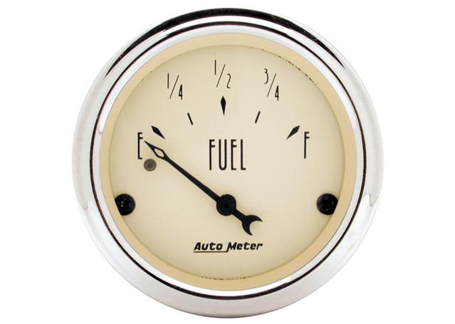 Autometer Antique Beige 2-1/16in Fuel Level Gauge 0-30
