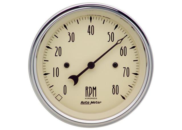 Autometer Antique Beige 3-3/8in Tachometer 8000rpm AU1890