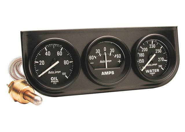 Autometer 2-1/16in 3 Gauge Console Oil Amps Water Temp