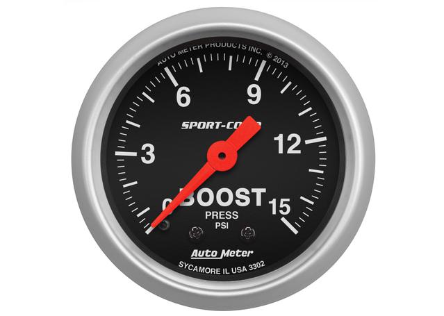 Autometer Sport-Comp 2-1/16in Boost Gauge 0-15 PSI
