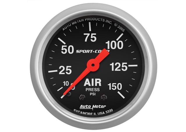 Autometer Sport-Comp 2-1/16in Air Pressure Gauge 0-150
