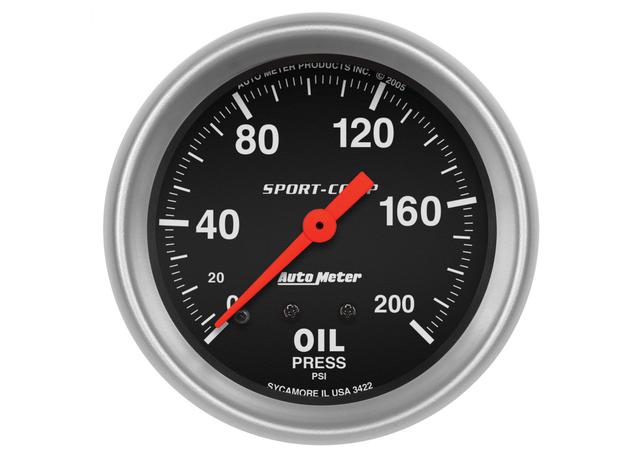 Autometer Sport-Comp 2-5/8in Oil Pressure Gauge 0-200 PSI