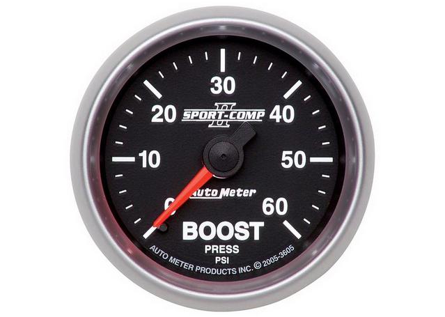 Autometer Sport-Comp II 2-1/16in Boost Gauge 0-60 PSI