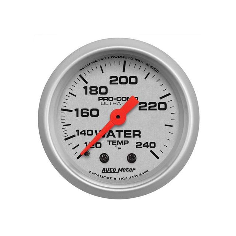 Autometer Ultra-Lite 2-1/16in Water Temp Gauge 120-240F
